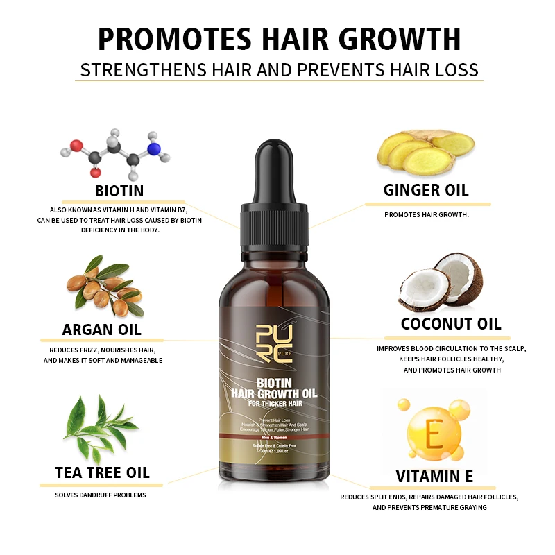 PURC 남녀공용 비오틴 헤어 오일, 모발 성장 제품  - Argan Oil Treatment 리뷰 및 가격